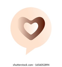 Message bubble with a heart. Valentines day - Vector illustration