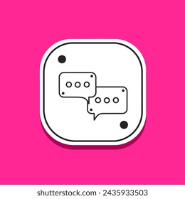 Message bubble icon line in flat. Stock vector.