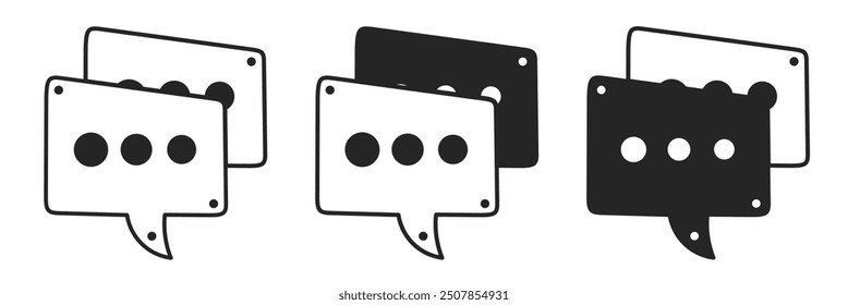 Message bubble icon on white background. Vector logo message bubble illustration.