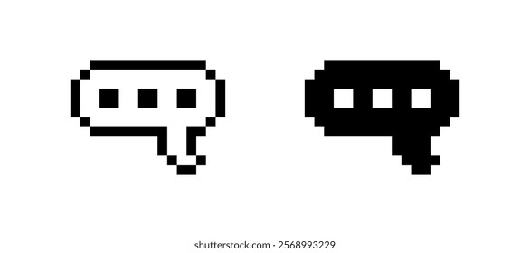 Message bubble icons. Linear and silhouette style. Vector icons.
