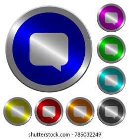 Message bubble icons on round luminous coin-like color steel buttons