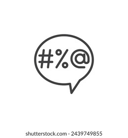 Message Bubble line icon. linear style sign for mobile concept and web design. Chat bubble message outline vector icon. Symbol, logo illustration. Vector graphics
