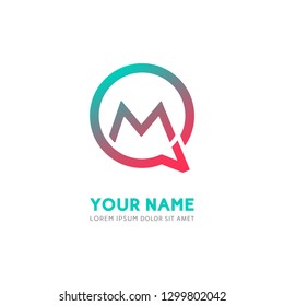 ​Simple message bubble logo for branding identity. Vector image.