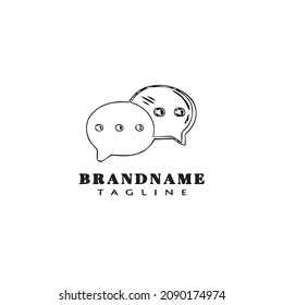 message bubble logo cartoon icon template black modern vector