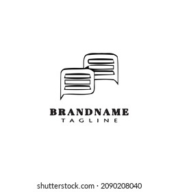 message bubble logo cartoon icon template black modern vector