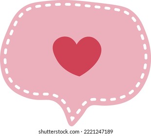 Message bubble love icon isolated on white background. Vector illustration.