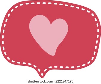 Message bubble love icon isolated on white background. Vector illustration.