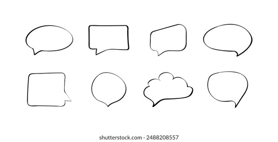 Message bubble set icons. Linear style. Vector icons.