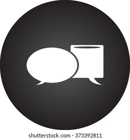 Message bubble simple icon on colorful round background