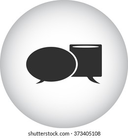 Message bubble simple icon on colorful round background