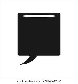 Message bubble simple icon on white background