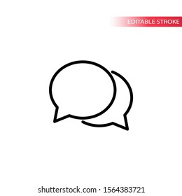 Message bubble simple thin line icon. Chat, speech balloon outline vector.