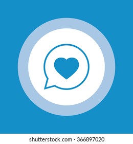 Message bubble symbol with heart . Vector illustration