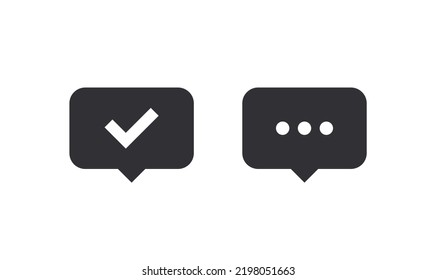 Message Bubble. Bubble Template. Speech Bubble. Chat Sign. Communication Symbol. Notification Icon. Social Media Element. New Message. Chat Icon. Text Message. Message Sent. Check Mark Icon. Vote Sign