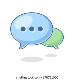 Message bubble. Bubble template. Speech bubble. Chat sign. Communication symbol. Vector speech bubble. Notification icon. Social Media element. New message. Chat icon. Support symbol. Communicate.