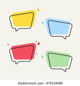 Message bubble. Bubble template. Speech bubble. Chat sign. Communication symbol. Vector speech bubble. Notification icon. Social Media element. New message. Chat Icon.