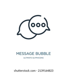 Theme-Blase Thin Line-Symbol. Nachricht, lineare Symbole aus ultimativen Glyphicons Konzept isolierte Umrisszeichen. Vektorgrafik-Symbol-Element für Webdesign und Apps.