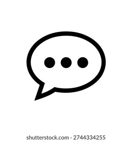 Message bubble with three dots, typing status, simple vector