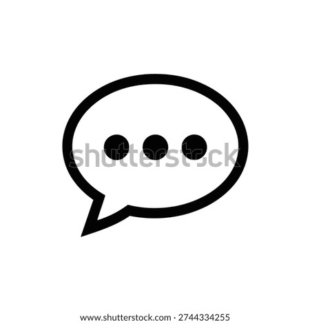 Message bubble with three dots, typing status, simple vector
