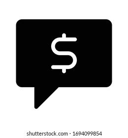 message bubble vector glyph flat icon 