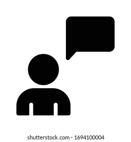message bubble vector glyph flat icon 