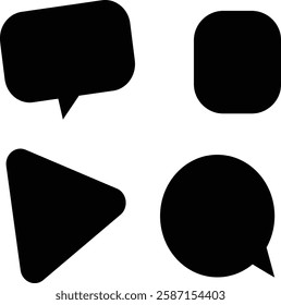 message bubble vector icon silhouette