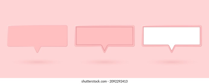 Nachrichtenblase, Vektorgrafik. 3D-Dialogfeld Sprechblase, Textnachricht, Kommentar in sozialen Medien. Website oder mobile Applikation Kommentar.