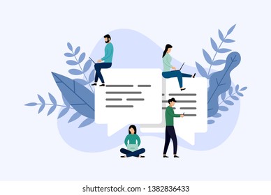 Message bubbles chat, people online chatting, business concept vector illustration