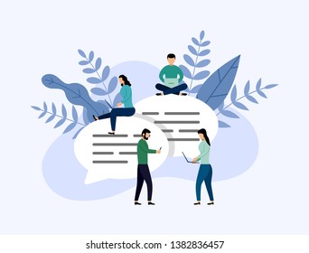 Message bubbles chat, people online chatting, business concept vector illustration