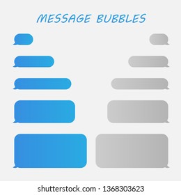 Message bubbles chat vector. Vector template of message bubbles chat boxes icons.