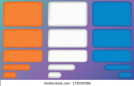 Message bubbles chat vector. Vector template of message bubbles chat boxes icons.