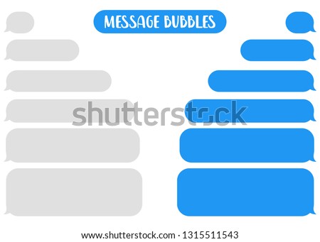 Message bubbles chat vector. Vector template of message bubbles chat boxes icons.