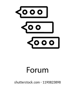 Message bubbles containing information, forum