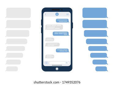 Message bubbles. Design template for messenger chat or website. Modern vector illustration in flat style.