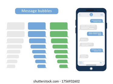 Message bubbles. Design template for messenger chat or website. Modern vector illustration in flat style.