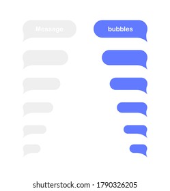 Message bubbles design template for messenger chat or website. Sms template bubbles for compose dialogues. Modern vector illustration flat style.