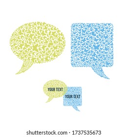 Message bubbles. Dialogue clouds from butterflies or moth.