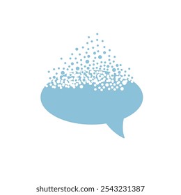 Message bubbles with effect of destruction. Dispersion.