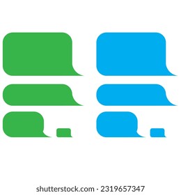 message bubbles green and blue color icon vector illustration symbol