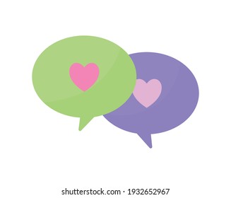 message bubbles icon on white
