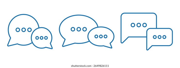 Message bubbles icons. Chat icon. Line, collection of speech bubbles icons. Chat, message, message, sms, chat, chatting, talk icon. Message bubbles icons. Vector illustration.