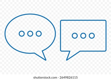 Iconos de burbujas de mensajes. Icono de chat. Línea, iconos de burbujas de colección de expresión. Chat, mensaje, mensaje, sms, chat, chat, icono de conversación. Iconos de burbujas de mensajes. Ilustración vectorial.