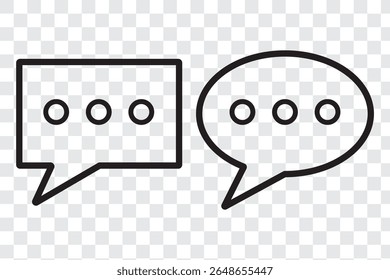 Iconos de burbujas de mensajes. Línea, iconos de burbujas de colección de expresión. Chat en línea símbolo de Plantilla. Ilustración de icono de Vector de diseño. Eps 10