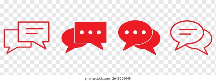 Message bubbles icons. Line, collection of speech bubbles icons. Chat on line symbol template. Design vector icon illustration. Eps 10