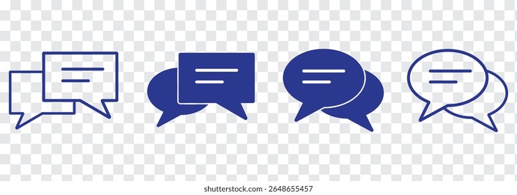 Message bubbles icons. Line, collection of speech bubbles icons. Chat on line symbol template. Design vector icon illustration. Eps 10