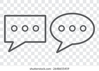 Message bubbles icons. Line, collection of speech bubbles icons. Chat on line symbol template. Design vector icon illustration. Eps 10