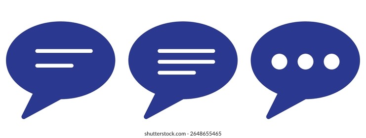Message bubbles icons. Line, collection of speech bubbles icons. Chat on line symbol template. Design vector icon illustration. Eps 10