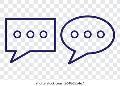 Message bubbles icons. Line, collection of speech bubbles icons. Chat on line symbol template. Design vector icon illustration. Eps 10