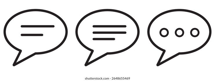 Message bubbles icons. Line, collection of speech bubbles icons. Chat on line symbol template. Design vector icon illustration. Eps 10