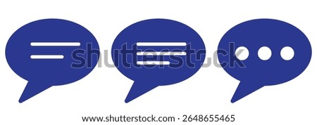 Message bubbles icons. Line, collection of speech bubbles icons. Chat on line symbol template. Design vector icon illustration. Eps 10